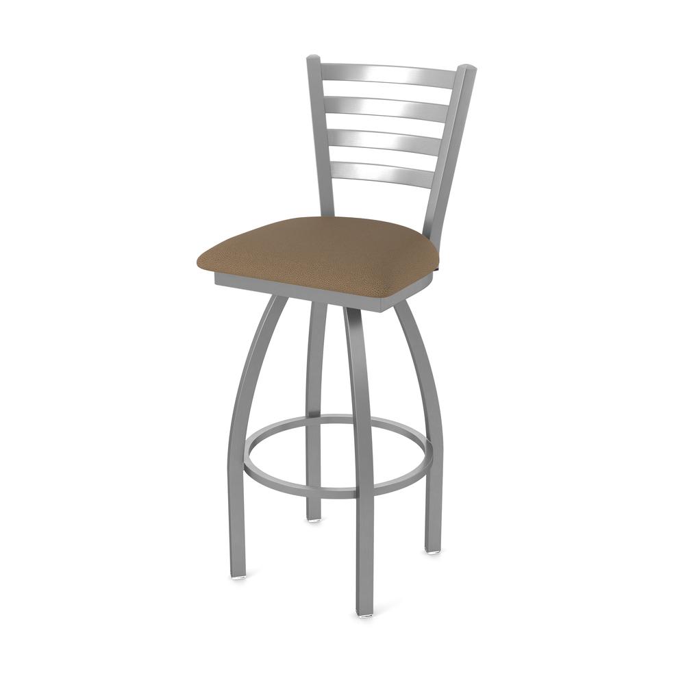 410 Jackie Stainless Steel 30" Swivel Bar Stool with Rein Thatch Seat. Picture 1