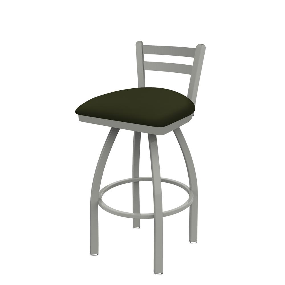 411 Jackie 30" Low Back Swivel Bar Stool with Anodized Nickel Finish and Canter Pine Seat. Picture 1