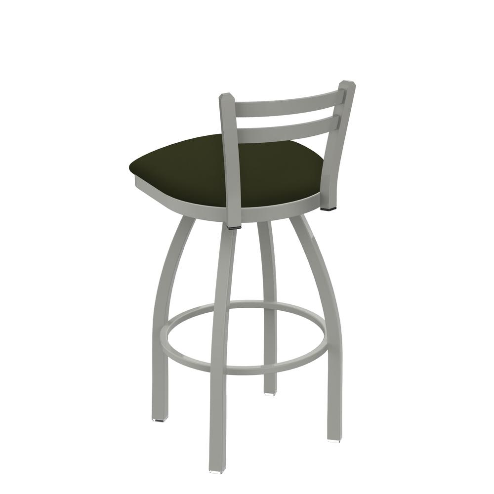 411 Jackie 30" Low Back Swivel Bar Stool with Anodized Nickel Finish and Canter Pine Seat. Picture 3