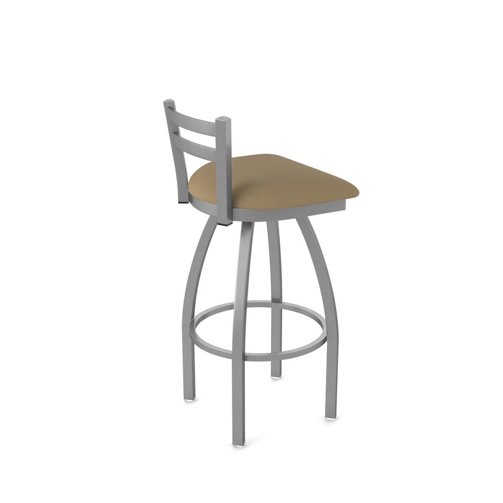 411 Jackie Low Back Stainless Steel 30" Swivel Bar Stool with Canter Thatch Seat. Picture 1