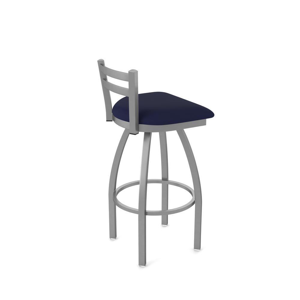 411 Jackie Low Back Stainless Steel 30" Swivel Bar Stool with Canter Twilight Seat. Picture 2
