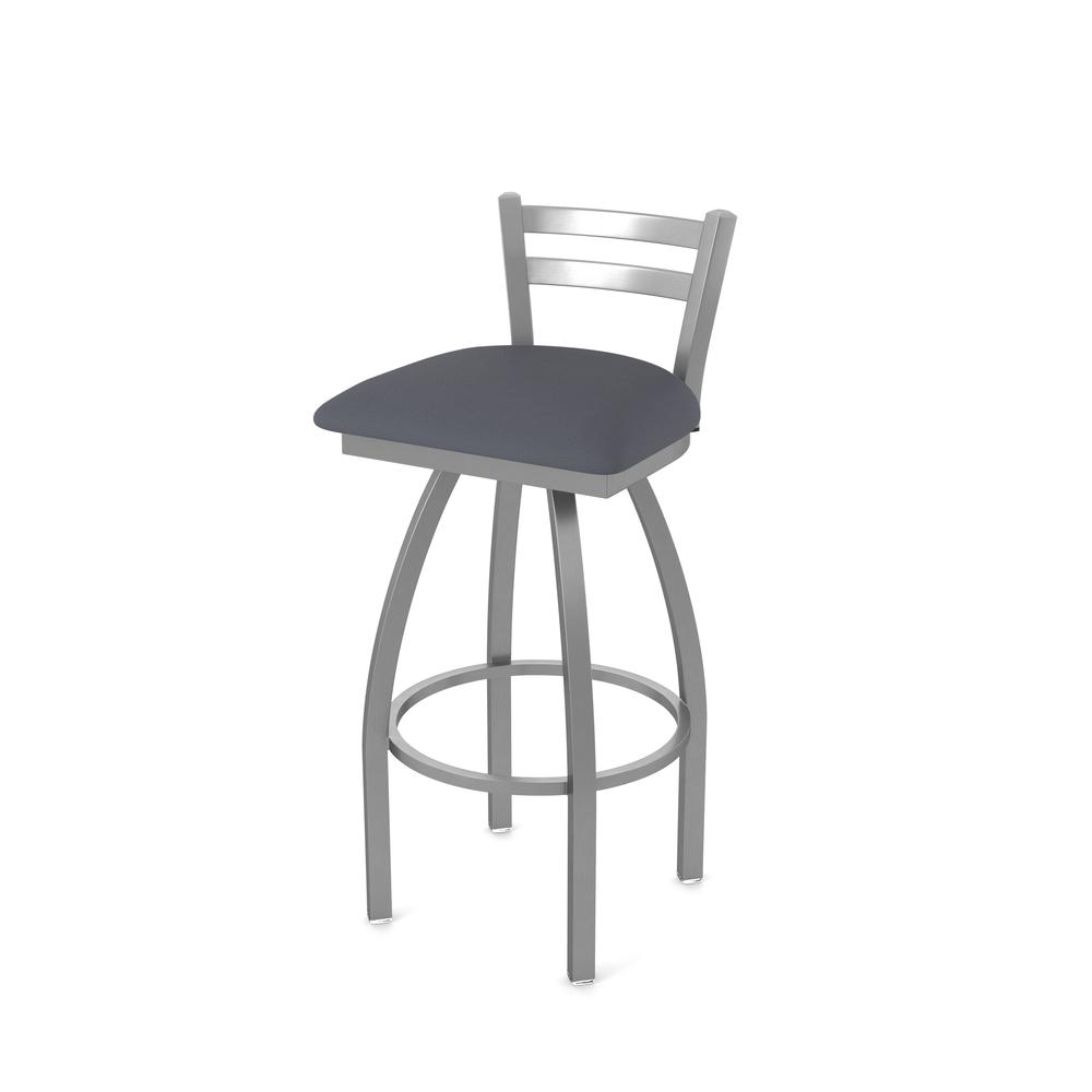 411 Jackie Low Back Stainless Steel 30" Swivel Bar Stool with Canter Storm Seat. Picture 1