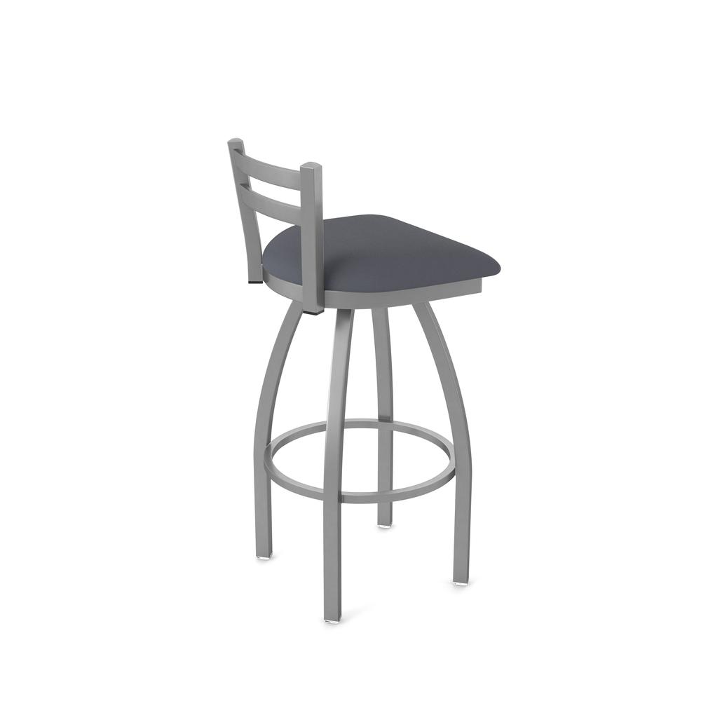411 Jackie Low Back Stainless Steel 30" Swivel Bar Stool with Canter Storm Seat. Picture 2