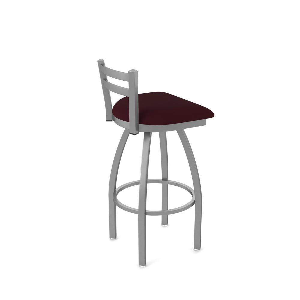 411 Jackie Low Back Stainless Steel 30" Swivel Bar Stool with Canter Bordeaux Seat. Picture 2