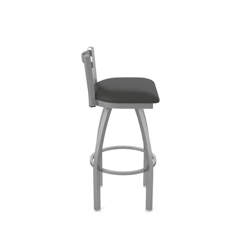 411 Jackie Low Back Stainless Steel 30" Swivel Bar Stool with Canter Iron Seat. Picture 4