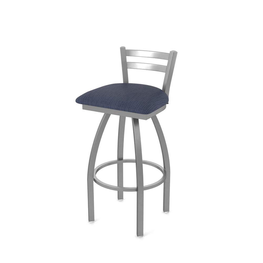 411 Jackie Low Back Stainless Steel 30" Swivel Bar Stool with Graph Anchor Seat. Picture 1
