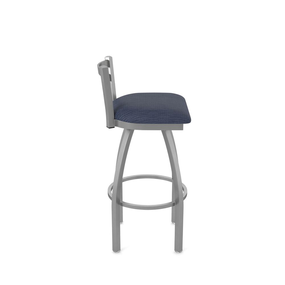 411 Jackie Low Back Stainless Steel 30" Swivel Bar Stool with Graph Anchor Seat. Picture 4