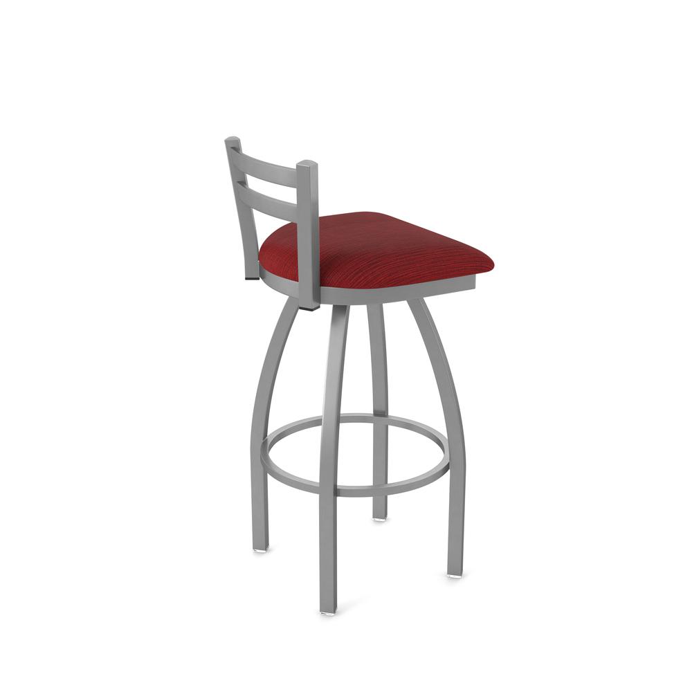 411 Jackie Low Back Stainless Steel 30" Swivel Bar Stool with Graph Ruby Seat. Picture 2