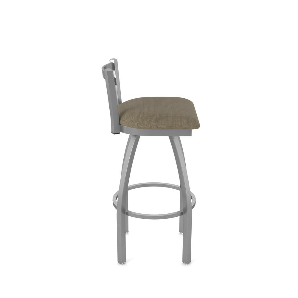 411 Jackie Low Back Stainless Steel 30" Swivel Bar Stool with Graph Cork Seat. Picture 4