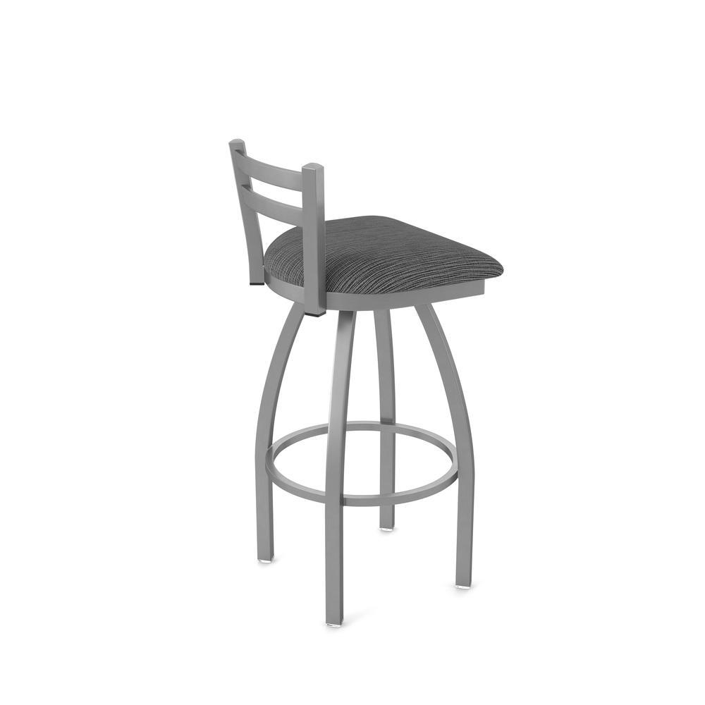 411 Jackie Low Back Stainless Steel 30" Swivel Bar Stool with Graph Coal Seat. Picture 2