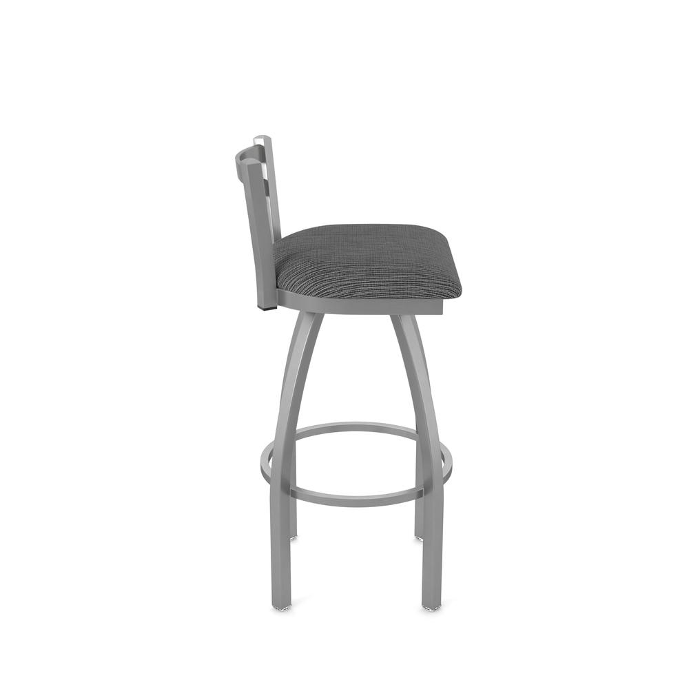 411 Jackie Low Back Stainless Steel 30" Swivel Bar Stool with Graph Coal Seat. Picture 4