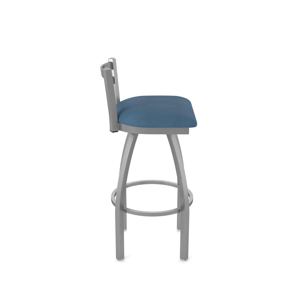411 Jackie Low Back Stainless Steel 30" Swivel Bar Stool with Rein Bay Seat. Picture 4
