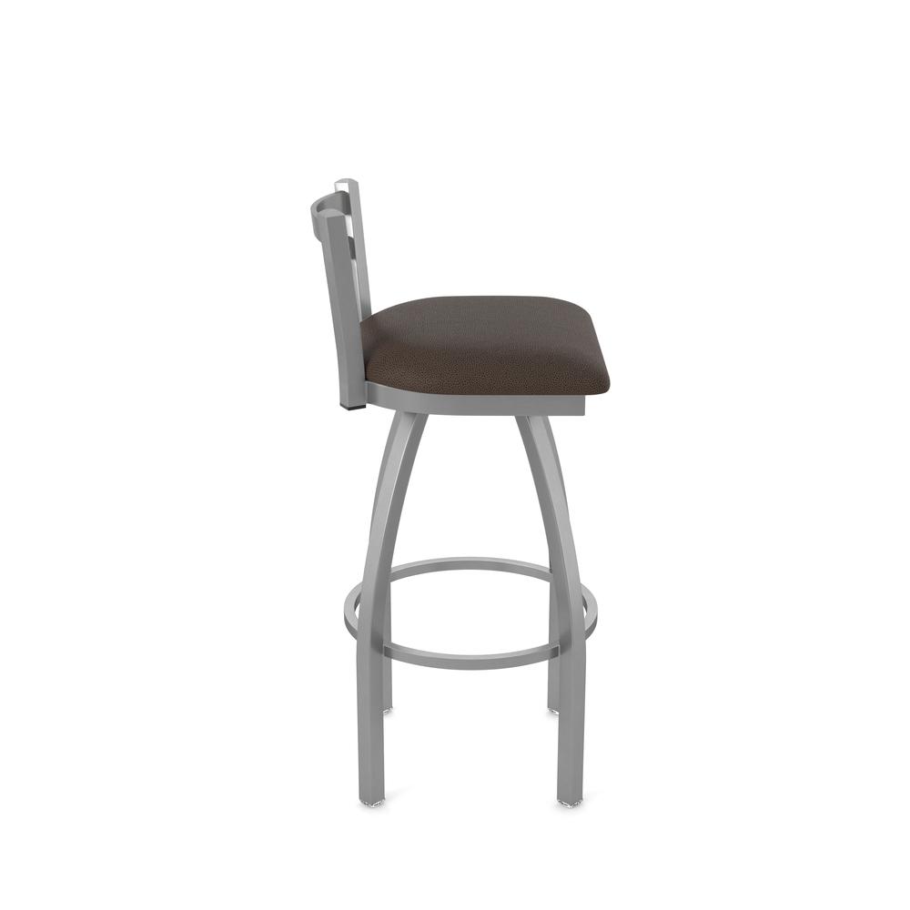411 Jackie Low Back Stainless Steel 30" Swivel Bar Stool with Rein Coffee Seat. Picture 4