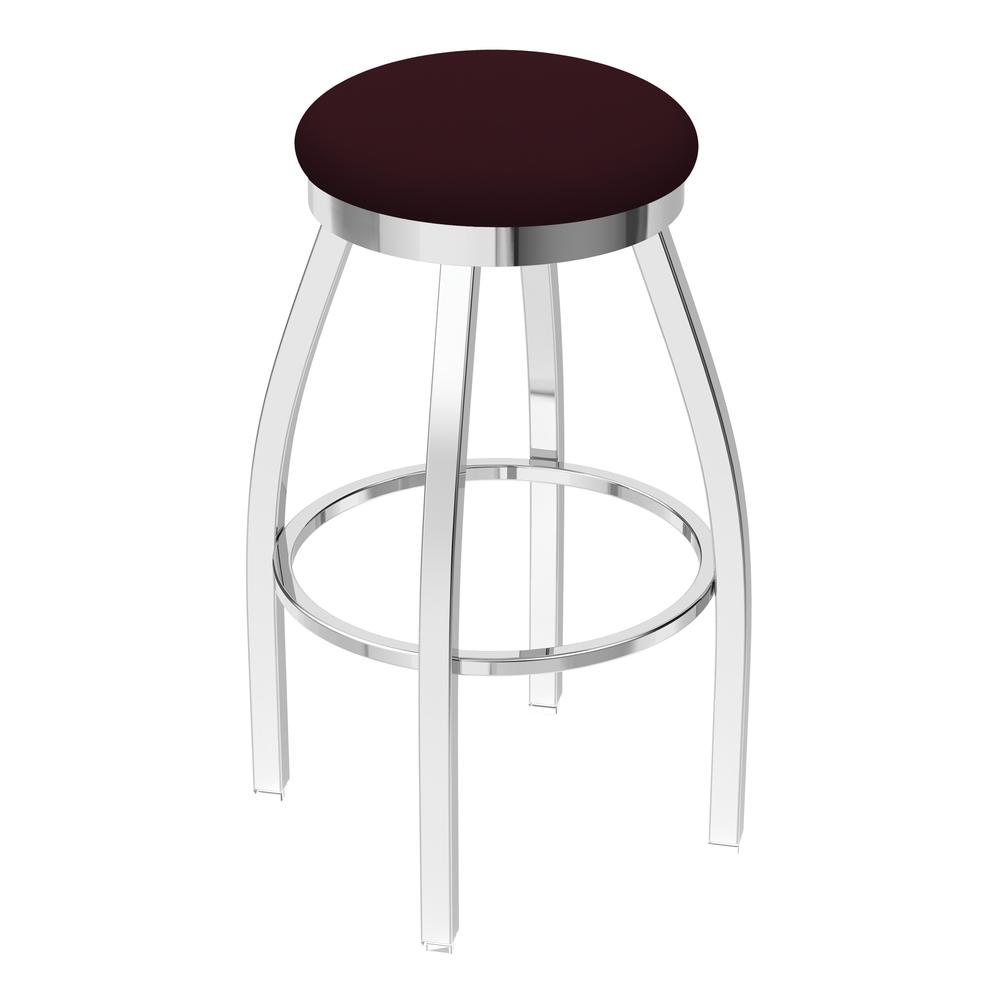 802 Misha 36" Swivel Extra Tall Bar Stool with Chrome Finish and Canter Bordeaux Seat. Picture 1