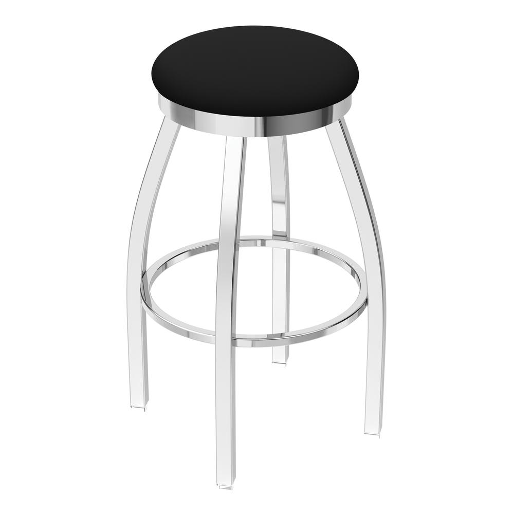 802 Misha 30" Swivel Bar Stool with Chrome Finish and Black Vinyl Seat. The main picture.