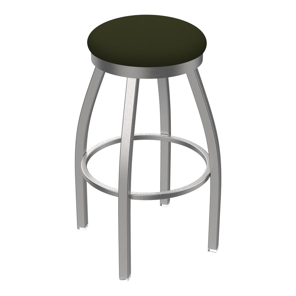 802 Misha Stainless Steel 30" Swivel Bar Stool with Canter Pine Seat. Picture 1