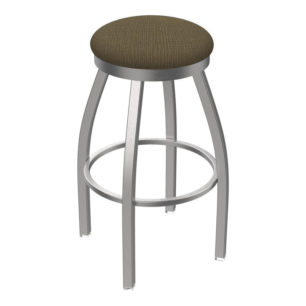 802 Misha Stainless Steel 30" Swivel Bar Stool with Graph Cork Seat. Picture 1