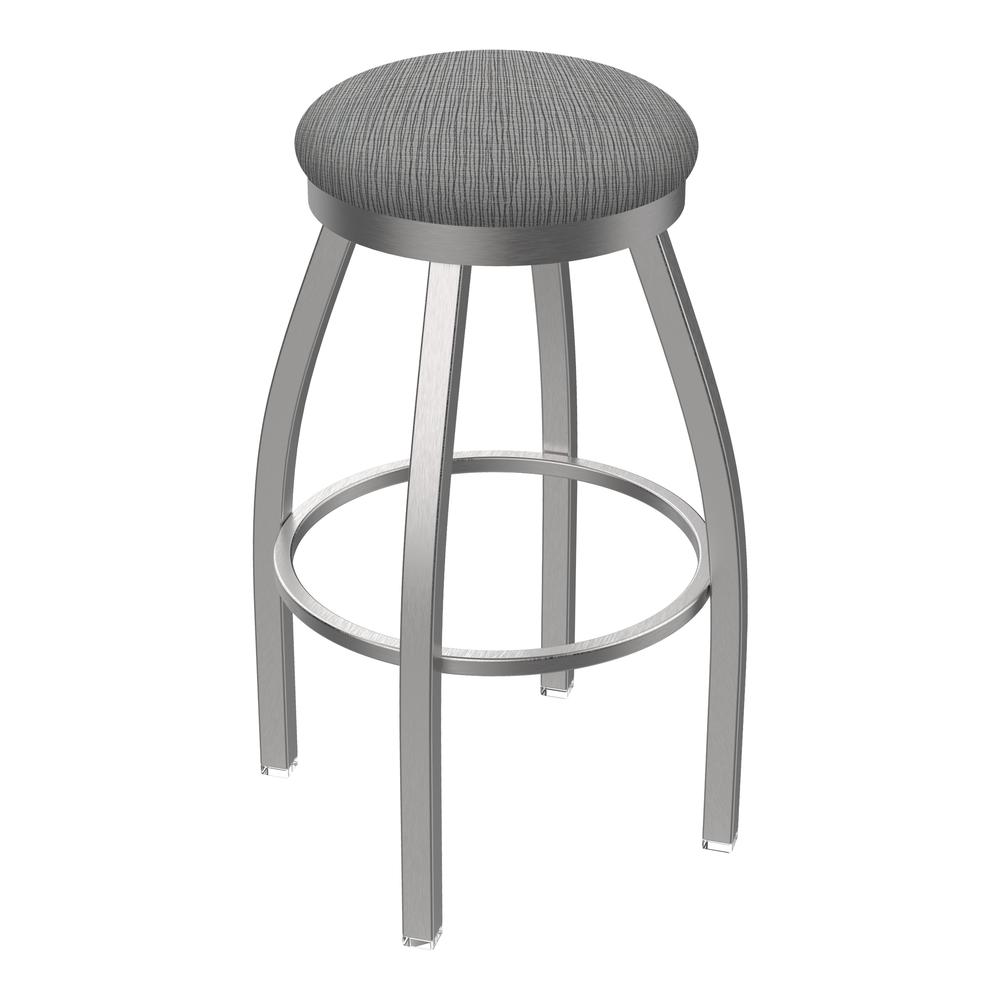 802 Misha Stainless Steel 30" Swivel Bar Stool with Graph Alpine Seat. Picture 1