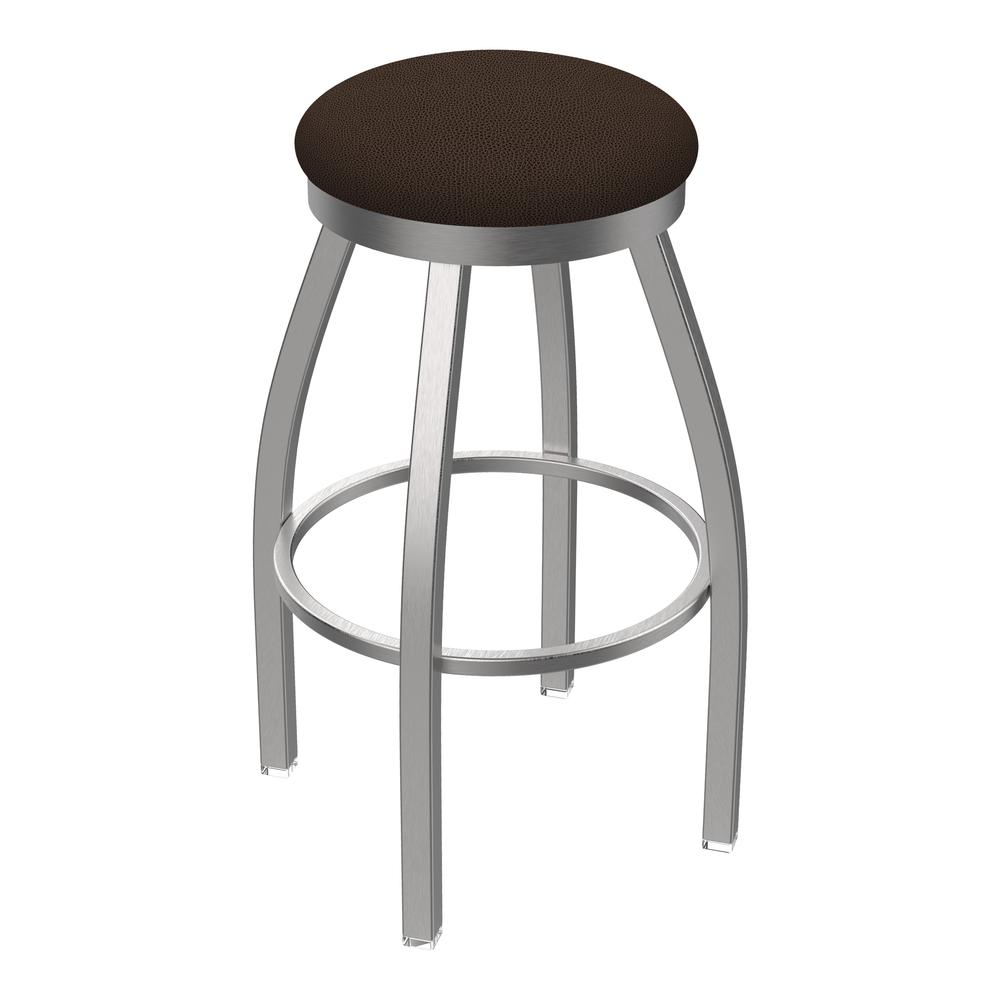 802 Misha Stainless Steel 30" Swivel Bar Stool with Rein Coffee Seat. Picture 1