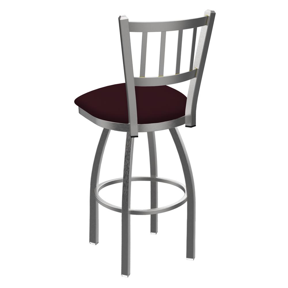 810 Contessa Stainless Steel 30" Swivel Bar Stool with Canter Bordeaux Seat. Picture 2