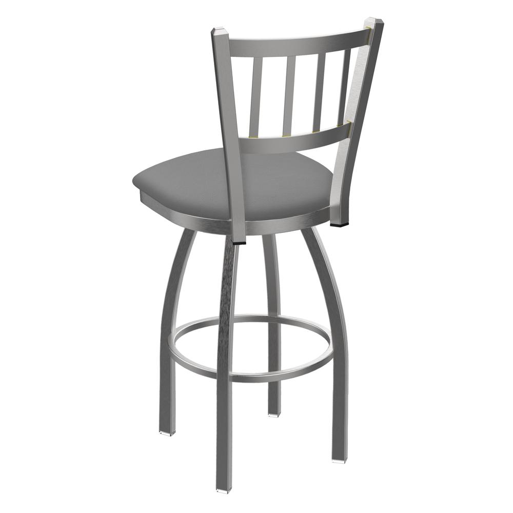810 Contessa Stainless Steel 30" Swivel Bar Stool with Canter Folkstone Grey Seat. Picture 2