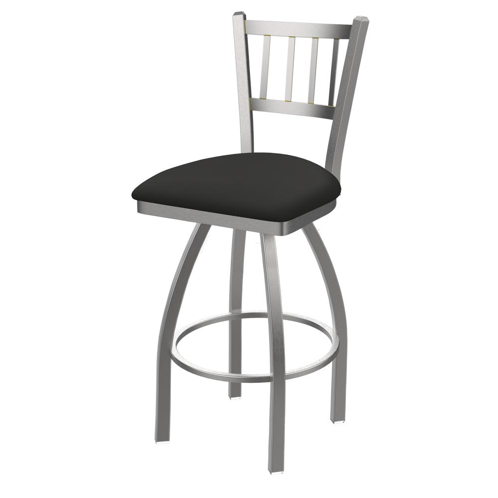 810 Contessa Stainless Steel 30" Swivel Bar Stool with Canter Iron Seat. Picture 1