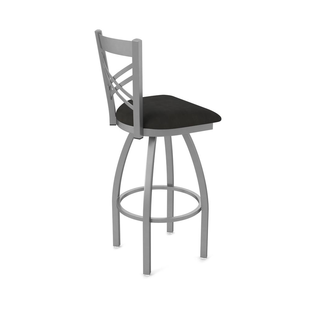 820 Catalina Stainless Steel 30" Swivel Bar Stool with Canter Espresso Seat. Picture 2