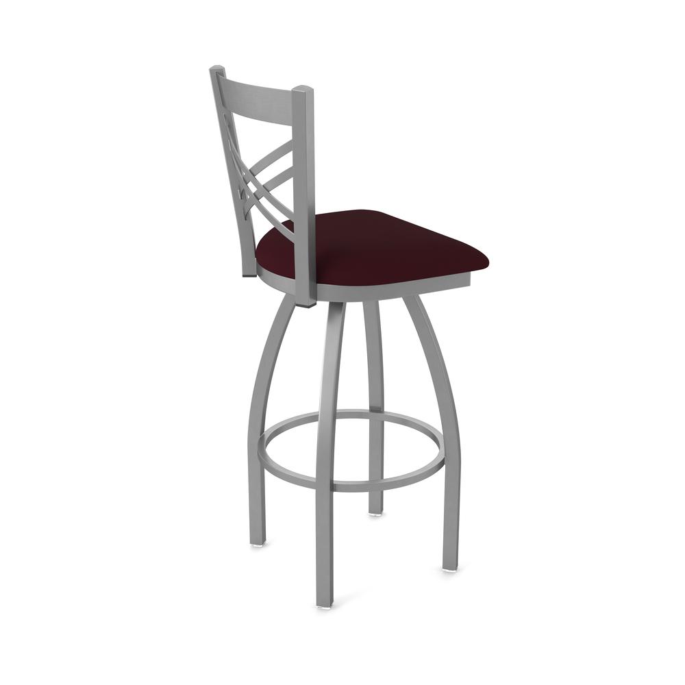 820 Catalina Stainless Steel 30" Swivel Bar Stool with Canter Bordeaux Seat. Picture 2