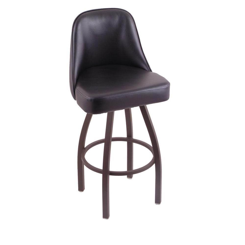 840 Grizzly 36" Swivel Bar Stool with Bronze Finish and Black Vinyl Seat. Picture 2