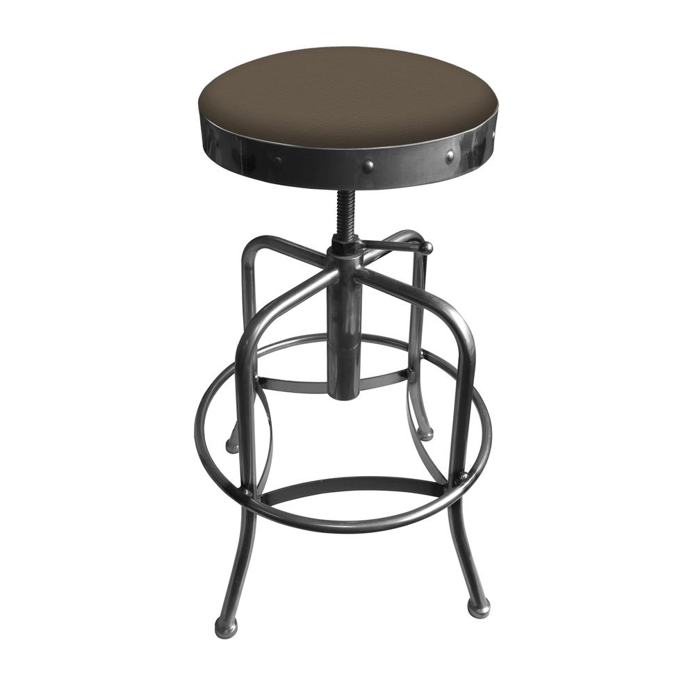910 Industrial-Adjustable Stool with Clear Coat Finish and Canter Earth Seat. Picture 2