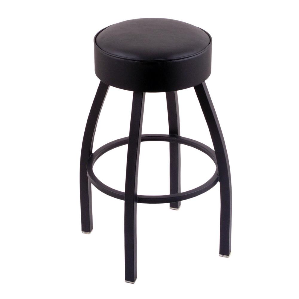 C8B1 Classic Series 30" Bar Stool with Black Wrinkle Finish, Black Vinyl Seat, and 360 swivel. Picture 1