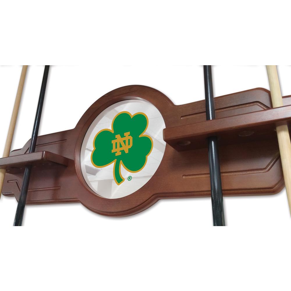 Notre Dame (Shamrock) Cue Rack in Chardonnay Finish. Picture 3