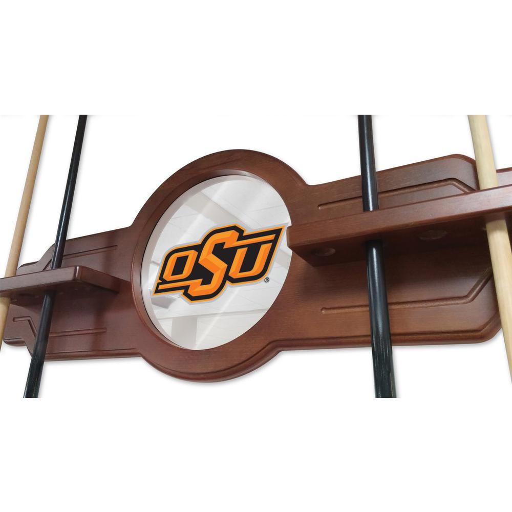 Oklahoma State Cue Rack in Chardonnay Finish. Picture 3