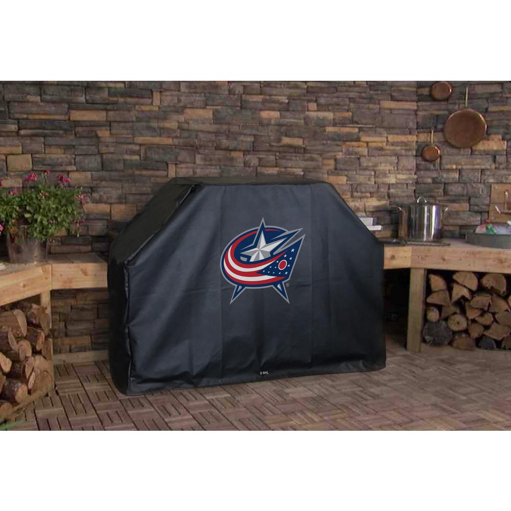 72" Columbus Blue Jackets Grill Cover by Covers by HBS. Picture 3