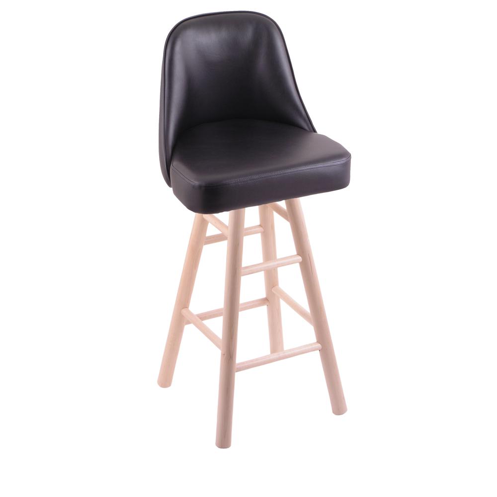 Grizzly 30" Swivel Bar Stool with Smooth Maple Legs, Natural Finish. Picture 1