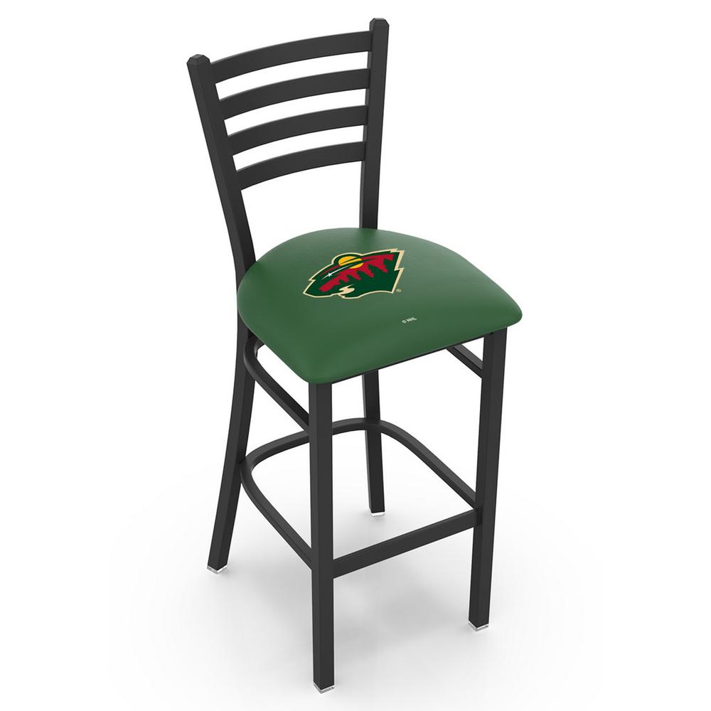 L004 - 30" Black Wrinkle Minnesota Wild Stationary Bar Stool with Ladder Style Back by Holland Bar Stool Co.. Picture 1