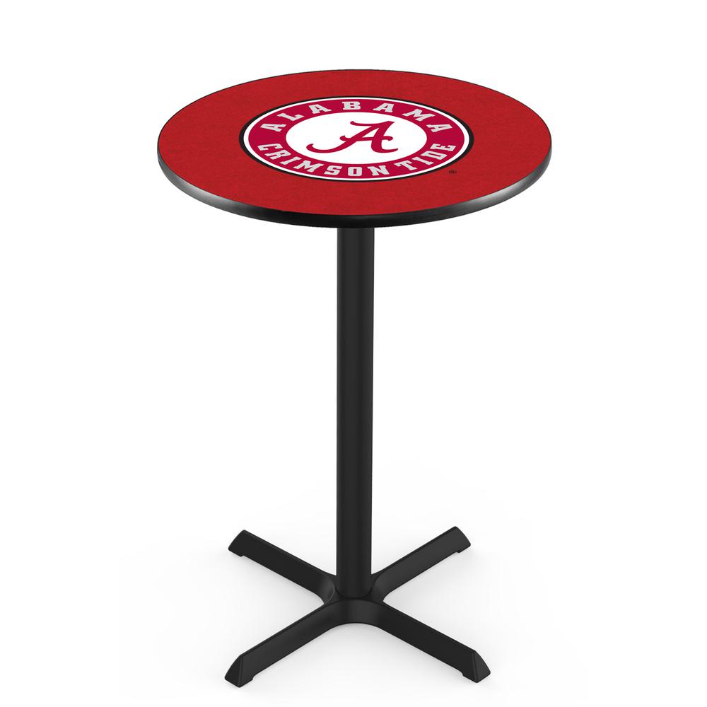L211 University of Alabama (Script A)  36' Tall - 36' Top Pub Table w/ Black Wrinkle Finish. Picture 1