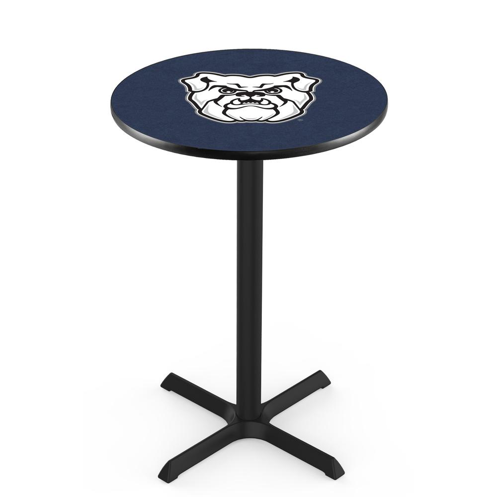 L211 Butler University 36' Tall - 36' Top Pub Table w/ Black Wrinkle Finish. Picture 1