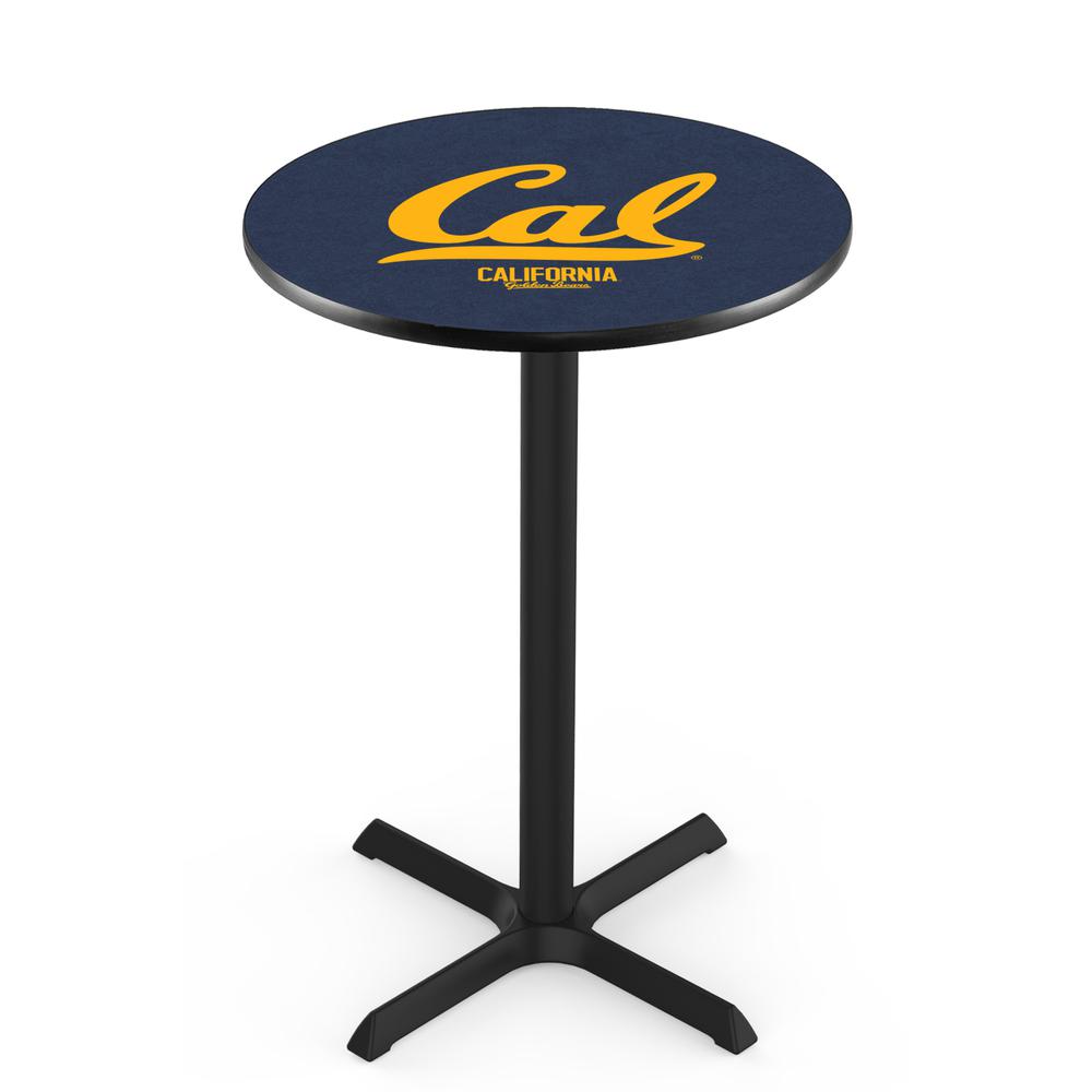 L211 University of California 36" Tall - 36" Top Pub Table with Black Wrinkle Finish. Picture 1
