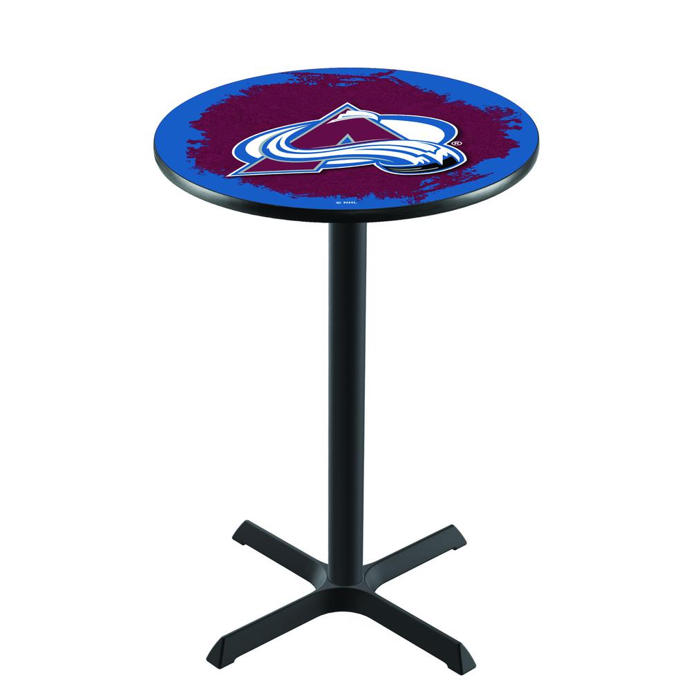 L211 Colorado Avalanche 36" Tall - 36" Top Pub Table with Black Wrinkle Finish (4468). Picture 1