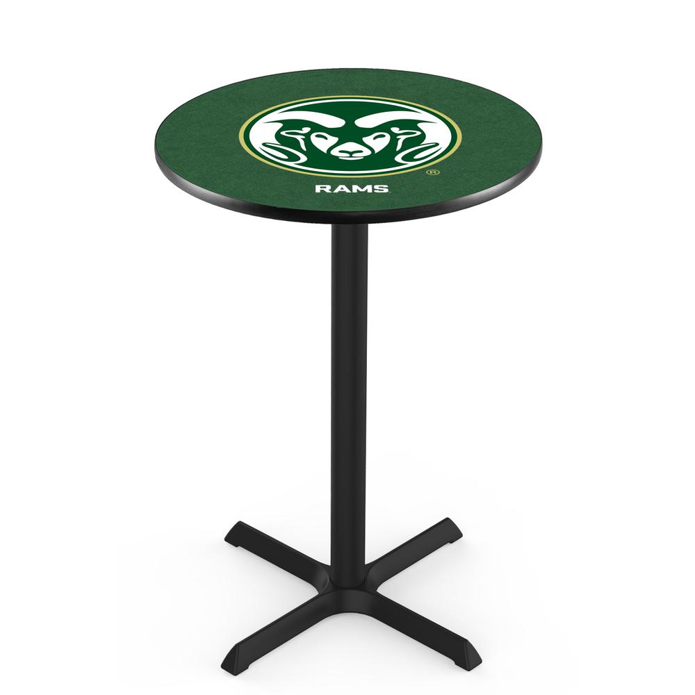 L211 Colorado State University 36' Tall - 36' Top Pub Table w/ Black Wrinkle Finish. Picture 1