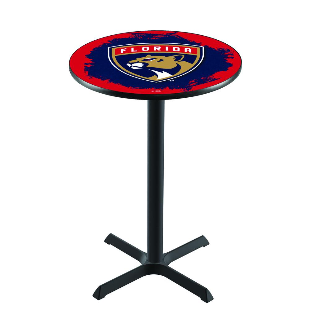 L211 Florida Panthers 36' Tall - 36' Top Pub Table w/ Black Wrinkle Finish (4628). Picture 1