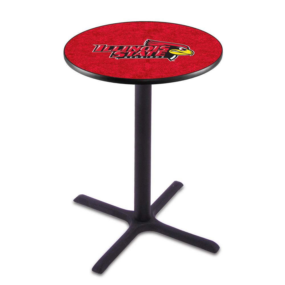 L211 Illinois State University 36' Tall - 36' Top Pub Table w/ Black Wrinkle Finish. Picture 1