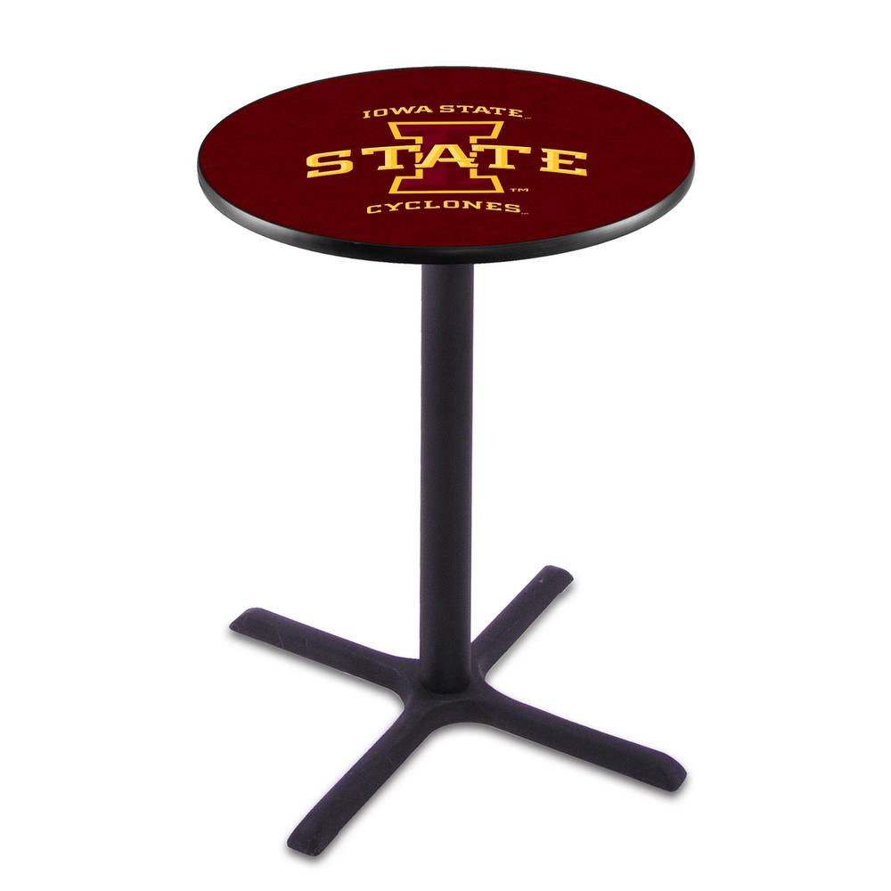 L211 Iowa State University 36' Tall - 36' Top Pub Table w/ Black Wrinkle Finish. Picture 1