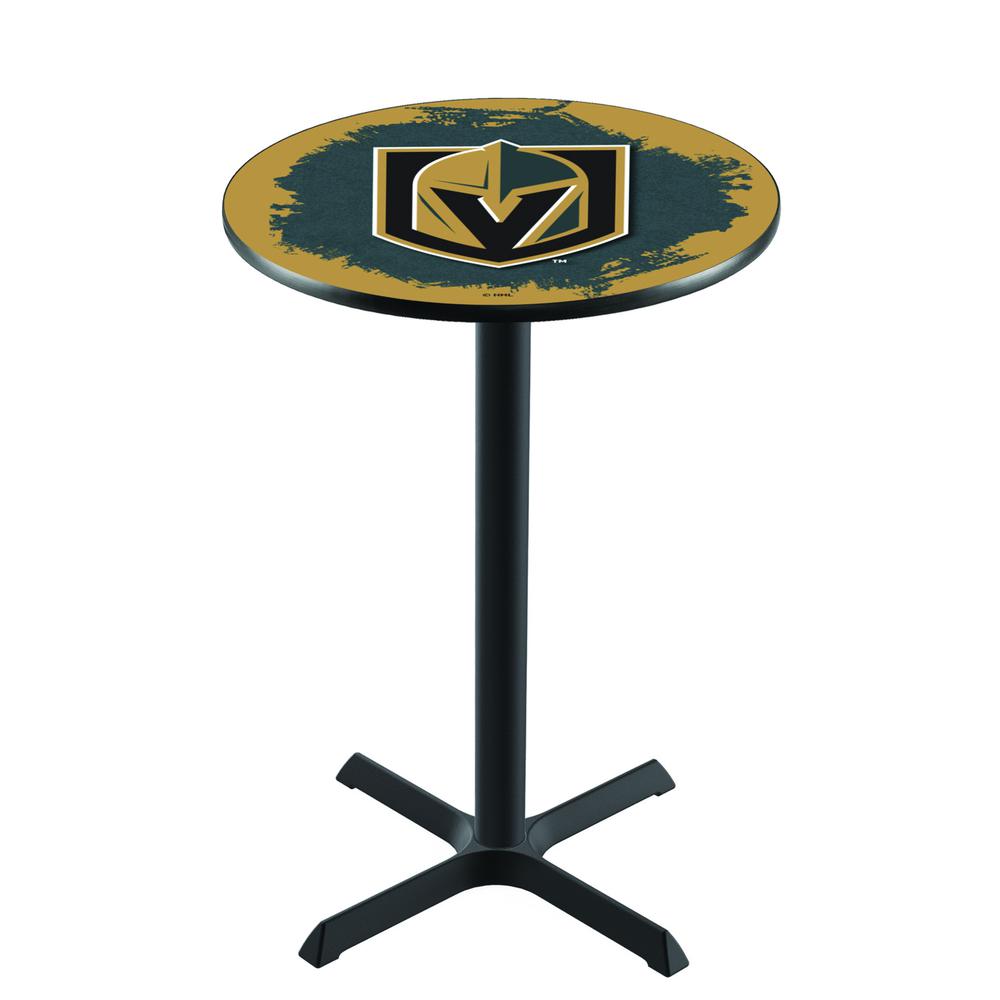 L211 Vegas Golden Knights 36' Tall - 36' Top Pub Table w/ Black Wrinkle Finish (4807). Picture 1