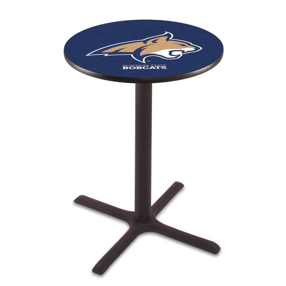 L211 Montana State University 36' Tall - 36' Top Pub Table w/ Black Wrinkle Finish. Picture 1