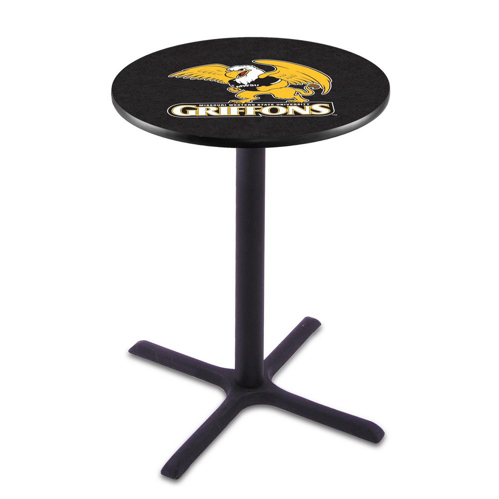 L211 Missouri Western State University 42' Tall - 36' Top Pub Table w/ Black Wrinkle Finish. The main picture.