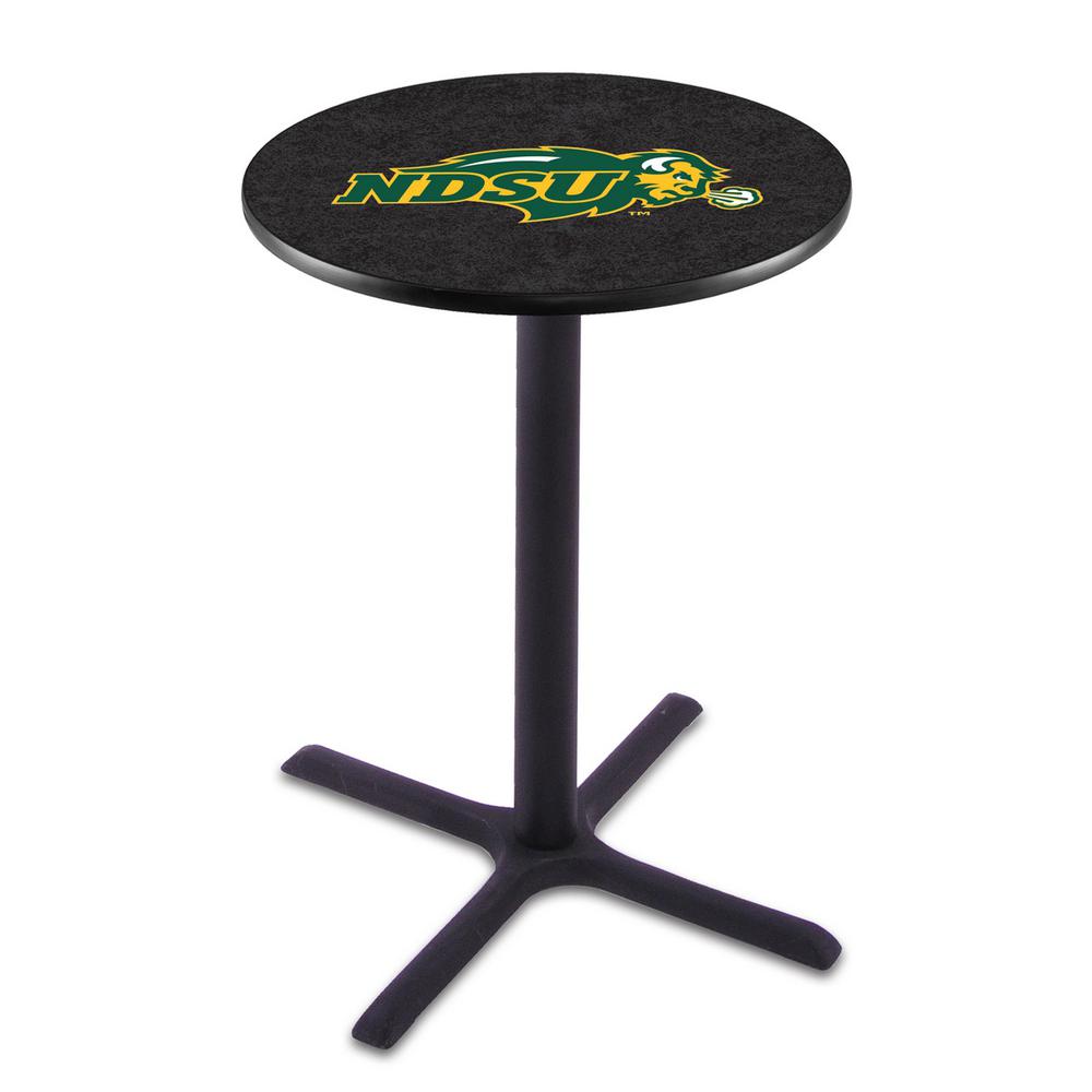 L211 North Dakota State University 36" Tall - 36" Top Pub Table with Black Wrinkle Finish. Picture 1