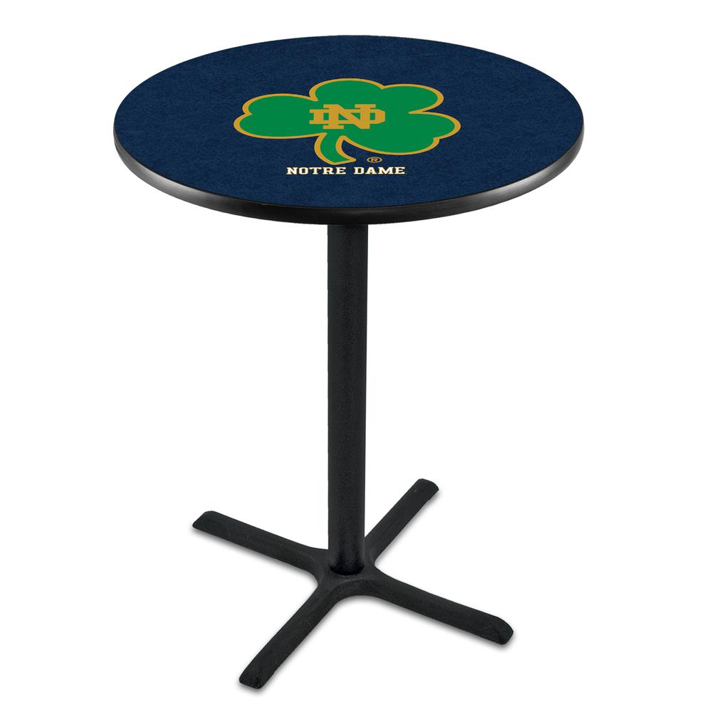 L211 Notre Dame (Shamrock) 36' Tall - 36' Top Pub Table w/ Black Wrinkle Finish. Picture 1