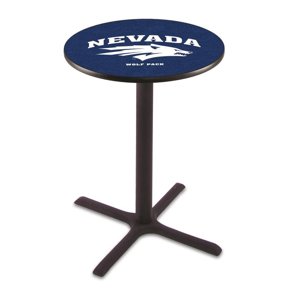 L211 University of Nevada 36' Tall - 36' Top Pub Table w/ Black Wrinkle Finish. Picture 1